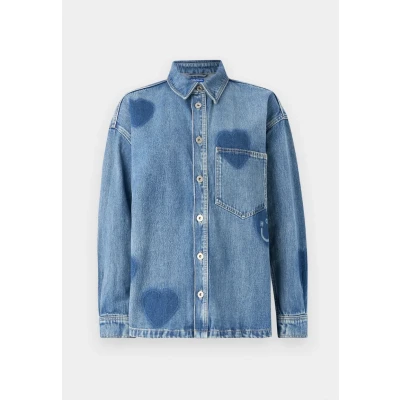 Afbeelding van HUGO Garesa Overhemdblouse, Dames, Maat: Small, Medium blue
