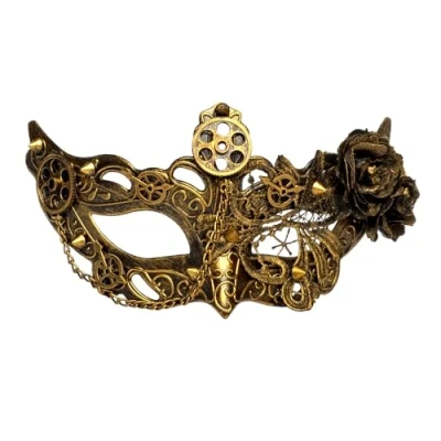 Afbeelding van Boland 54575 Steampunk masker voor volwassenen, gezichtsmasker, kostuumaccessoire, accessoire carnaval en themafeesten