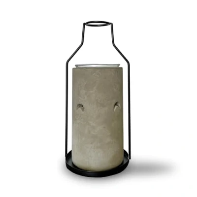 Afbeelding van Brûle Parfum Inspiration Una Fondant Wax brander en Geurwax Diffuser voor etherische olie kamergeur Kaarsenhouder van cement metaal Hoogte: 18 cm Zen&#039;Aroma