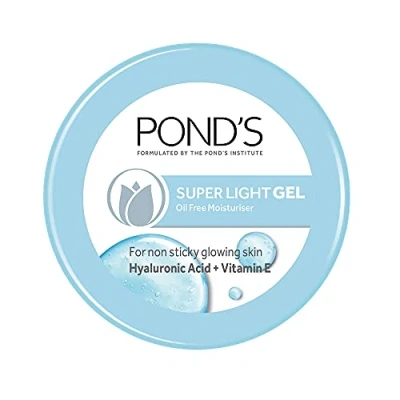 Afbeelding van POND&#039;S Super Light Gel Oil Free Face Moisturizer 100g, met hyaluronzuur en vitamine E voor een frisse stralende huid &amp; 24 uur hydratatie dagelijks gebruik