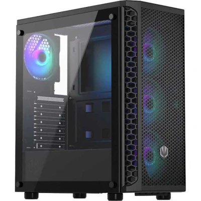 Afbeelding van endorfy Signum 300 ARGB Midi tower PC behuizing Zwart 4 voorgeïnstalleerde LED ventilators, Zijvenster, Stoffilter