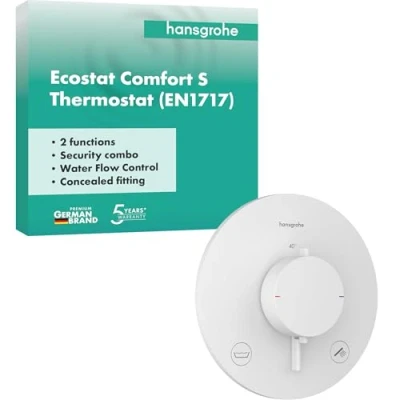 Afbeelding van hansgrohe Ecostat Comfort S inbouwthermostaat voor 2 verbruikers met geïntegreerde zekeringcombinatie, 33718700