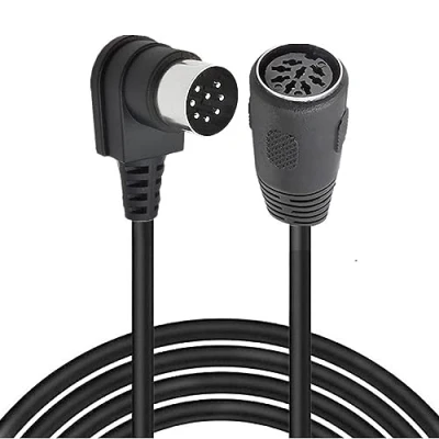 Afbeelding van 8 pins DIN verlengkabel, MIDI mannelijk 90 graden naar vrouwelijke kabeladapter, plug speaker audiokabel voor Bang Olufsen PowerLink MK2 (5 meter)