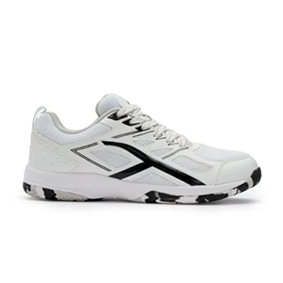 Afbeelding van HUNDRED Xoom Non Marking Professional Badminton Shoes for Men (White/Black, Size: UK 6/US 7/EU 40)Material : Polyester, Sole: Rubber Suitable Badminton/Tennis/Squash/Basketball &amp; Padel