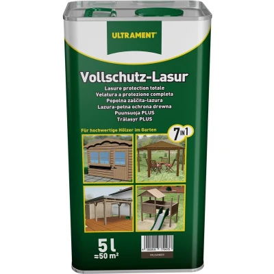Afbeelding van Ultrament volledige beschermingsglazuur 7 in 1, palissanderhout, 5 liter vochtbescherming, UV bescherming &amp; nanotechnologie ideaal voor tuinhuizen, gevels en meer. Geconcentreerde hout buitenshuis.