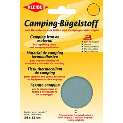 Afbeelding van Kleiber Quick Camping strijkstof, grijs, katoen, ca. 34 cm x 12