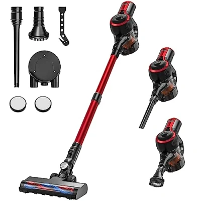 Afbeelding van CONOPU draadloze stofzuiger van 25 Kpa, 160 W met 2 zuigmodi, LED verlichting, stroomdisplay, gebruiksduur tot 40 minuten