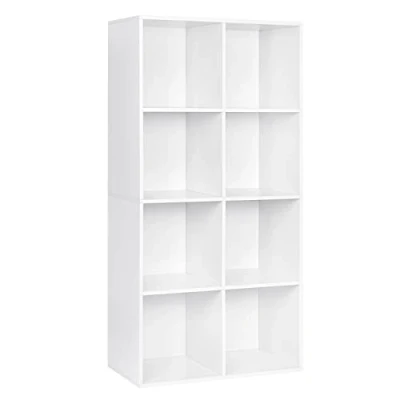 Afbeelding van WOLTU Boekenkast Wit met 8 compartimenten,Boekenplank Opslagplank MDF voor woonkamer 60x29,5x121cm SK002ws4