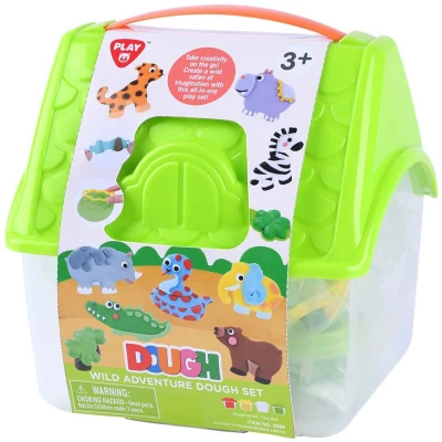 Afbeelding van Play wild adventure kleiset in opbergdoos, 4 kleipotjes