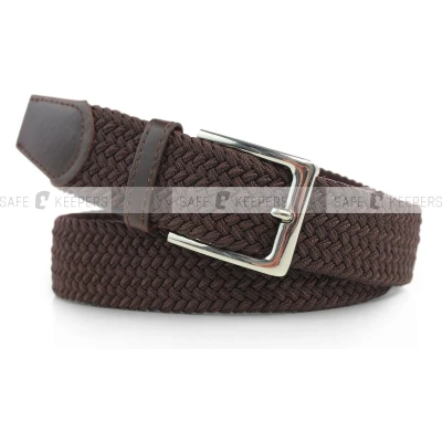 Afbeelding van Safekeepers Elastische riem Gevlochten Heren Damees Ceintuur Stretch Bruin