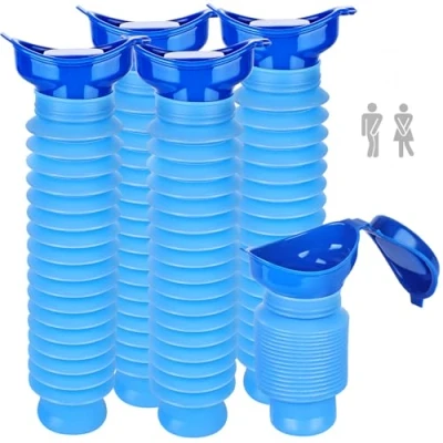 Afbeelding van 5 stuks krimpbaar urinoir, mini 750 ml, herbruikbaar urinoir voor noodgevallen, potje, urinefles, draagbaar mobiel toilet, reistoilet, toilet kinderen, volwassenen, file, camping