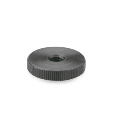 Afbeelding van Ganter Normelemente Platte kartelmoeren (lage vorm) DIN 467 M4 10 stuks staal gepolijst Schroefdraad: