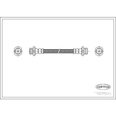 Afbeelding van CORTECO 19035043 Remslang Achteras 230mm NISSAN: Micra II Hatchback (K11) 1.0 i 16V, 1.3 1.5 D, 1.4 16V 1992 2003