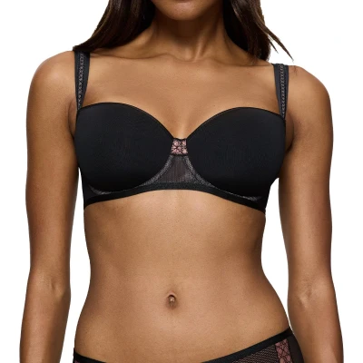 Afbeelding van Triumph Palina Cosmic Heartbeat WHP Balconette beha voor dames, gladde cups, versierde bandjes, elegante look, zwart, 70F
