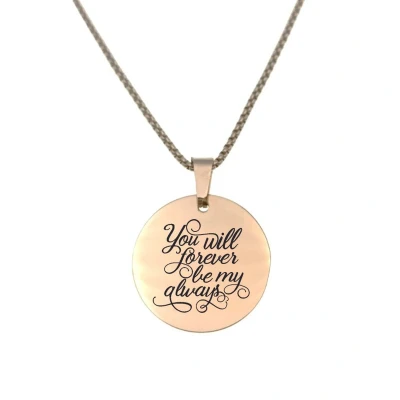 Afbeelding van Ketting RVS Rond Rosegoud You Will Forever Be My Always