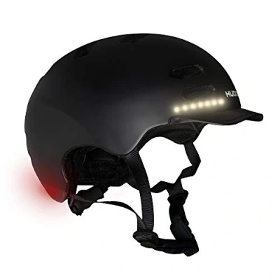 Afbeelding van Hudora skaterhelm met kled en led zwart, maat s (53 55cm)