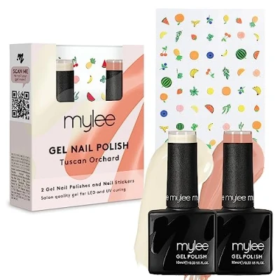 Afbeelding van Mylee Gel Nagellak Set met Nail Art Stickers 2x10ml [Tuscan Orchard] UV/LED Gellak Manicure Pedicure, Professioneel &amp; Thuisgebruik Langdurig en gemakkelijk aan te brengen