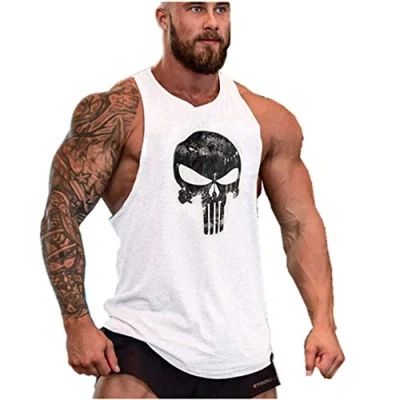 Afbeelding van COWBI Bodybuilding sporttanktop voor heren, zonder mouwen, stringer, Zwart 1, L