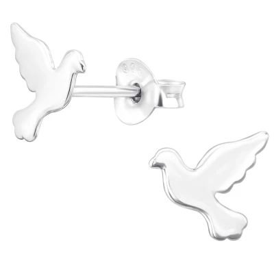 Afbeelding van JoyS Zilveren vogel oorbellen 8.3 x 8.4 mm gepolijst oorknoppen