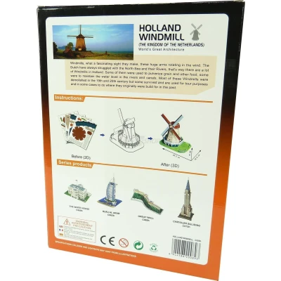 Afbeelding van Cubic Fun 3D Puzzel Hollandse Windmolen 1 stuk