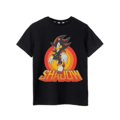 Afbeelding van Sonic The Hedgehog Black Boys Shadow T shirt Schaduw Karakter Ontwerp Authentieke merchandise Comfortabel voor gameliefhebbers