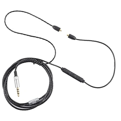 Afbeelding van Upgrade audiokabel oortelefoonkabel met microfoon vervanging voor Shure SE215 SE425 SE535 (kleur: zwart)