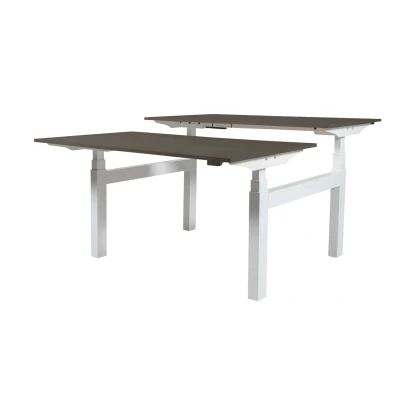 Afbeelding van Lectro Duo Plus werkplekken, zit sta (64 130cm) hoogte verstelbaar dmv 2 elektromotoren per wp met 180x80cm robson eiken 25mm bladen en zwart