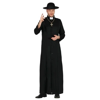 Afbeelding van Guirca Monnik &amp; Pater Priester Kostuum Kerk Voorganger Dominee Doright Man Zwart Maat 48 50 Halloween Verkleedkleding