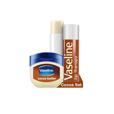 Afbeelding van Vaseline Lip Therapy Cocoa Verzorgende lippenbalsem en stick set voor optimale hydratatie. (Cocoa Set)