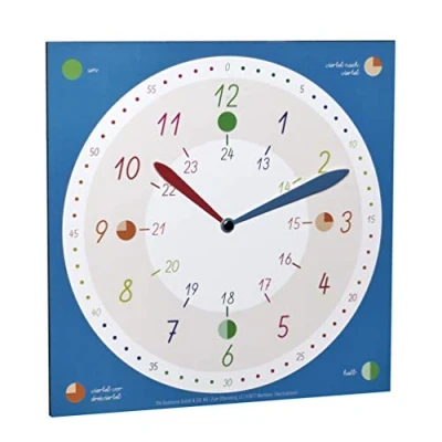 Afbeelding van TFA Dostmann leerklok voor Kinderen, 98.1123.06, jongens en meisjes, kinderklok, leren van de tijd, kleurrijk, blauw, (L) 300 x (B) 11 (H) mm