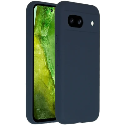 Afbeelding van Google Pixel 8a Hoesje Siliconen en TPU (zacht) Accezz Softcase/Backcover Donkerblauw Telefoonhoesje