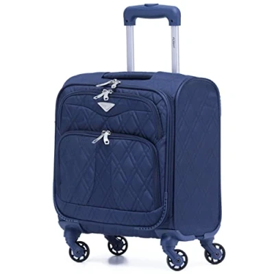 Afbeelding van Flight Knight Lichtgewicht 4 wielige 800D zachte koffer robuuste anti barst handbagage goedgekeurd voor meer dan 100 luchtvaartmaatschappijen, waaronder easyJet, BA en nog veel meer!, Navy