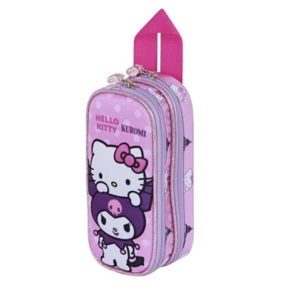 Afbeelding van Karactermania Sanrio Hello Kitty Playful 3D Dubbele etui, roze, 22 x 10 cm, Roze Kitty, Eén maat, Pennenzak