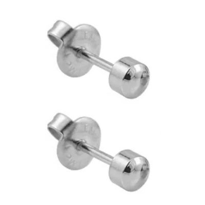 Afbeelding van Caflon 4mm stalen oorknopjes voor oorschieter hypoallergeen steriel verpakt zilverkleurig bolletje