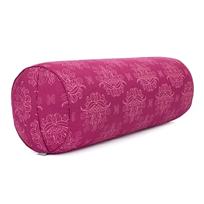 Afbeelding van Bodhi Maharaja Collection Yogabolster, Ø 23 cm, afneembare en wasbare overtrek van 100% katoen, yogarol met biologische speltvulling, yogakussen voor restoratieve yin yoga (Madurai/ecru)