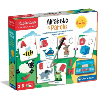 Afbeelding van Clementoni Sapientino alfabet en woorden, educatief spel 3 jaar voor het leren van letters, taalontwikkeling, materialen, 100% gerecycled, toekomst Made in Italy, meerkleurig, 16366