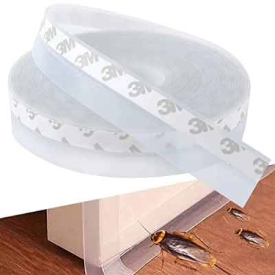 Afbeelding van Tochtstrip voor deur, zelfklevend, 2,5 x 10 m, transparante siliconen afdichtingstape, multifunctionele strips, tochtstopper, geluidsdicht, deur en ramen
