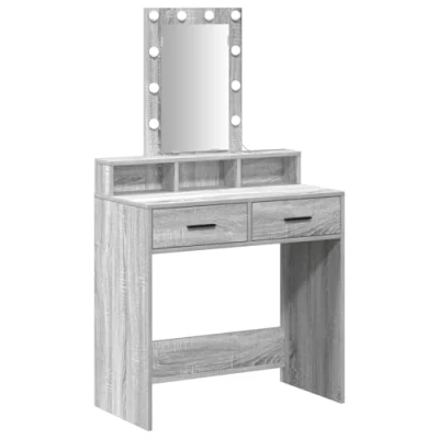 Afbeelding van vidaXL Grijs sonoma Bewerkt hout 79 x 41 140 cm Spiegel Kaptafel