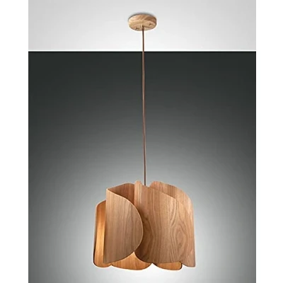 Afbeelding van Fabas Luce Hanglamp Pevero van essenhout, gebogen vorm