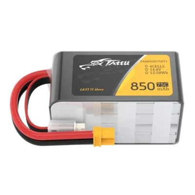 Afbeelding van TATTU 850mAh 14.8V 75C 4S1P Akku LiPo mit XT30 Anschluss für FPV Racing Quadrocopter H Size und X