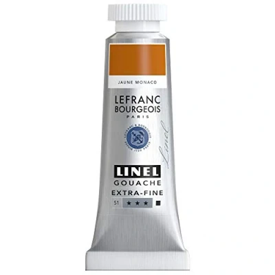 Afbeelding van Lefranc &amp; Bourgeois Linel Gouache Extra Fine Monaco Yellow 212 14ml