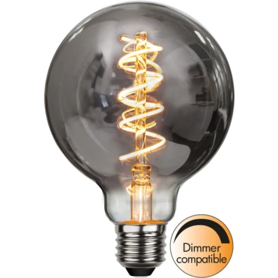 Afbeelding van G95 lamp Rookglas E27 4W Super Warm Wit 2100K Dimbaar