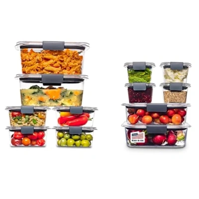 Afbeelding van Rubbermaid 2108390 Brilliance Storage 24 delige kunststof deksels BPA vrij, lekbestendige voedselcontainer, helder