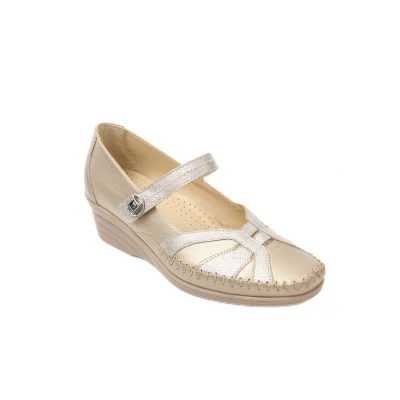 Afbeelding van Leren ballerina&#039;s met comfortabele wijdte en klittenbandsluiting