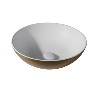Afbeelding van Solid surface waskom Sanne goud/Wit