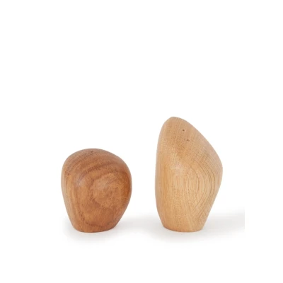 Afbeelding van Ferm LIVING Cairn peper en zoutstel 2 delig Lichtbruin