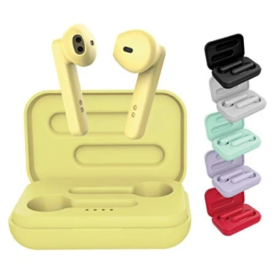 Afbeelding van BE Pop Bluetooth 5.0 TWS hoofdtelefoon (draadloos, stereo 3D HD, batterijduur 6 H, LED oplaadfunctie, gemakkelijk aan te sluiten, geïntegreerde microfoon, voor iPhone/Android, geel