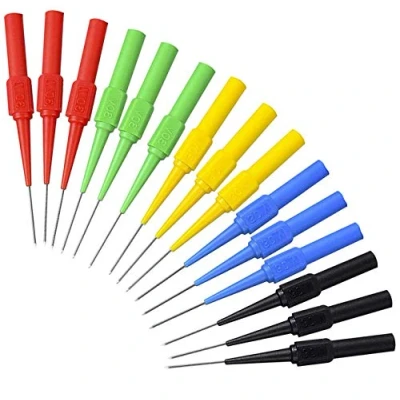 Afbeelding van SAUTOP SAU336 15 stks Test Back Probe Pin, 0.7mm on destructieve Pin Probes Isolatie Piercing Naald Multimeter voor 4mm Banaan Plug, Blauw, Groen, Zwart
