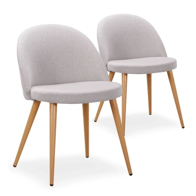 Afbeelding van Set van 2 Maury Scandinavische stoelen in lichtgrijze stof Menzzo