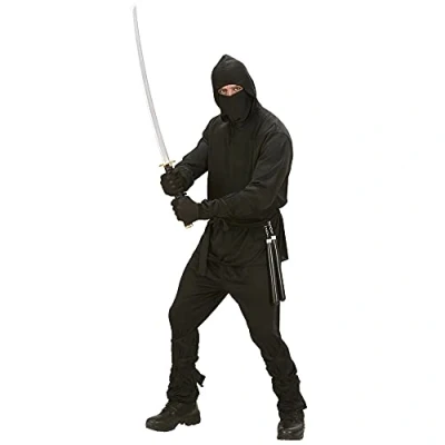 Afbeelding van Widmann Ninja &amp; Samurai Kostuum Fast Zwart Tokyo Man Large Carnavalskleding Verkleedkleding